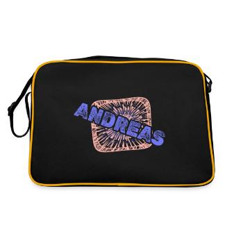 Geschenk für Andreas - Retro Tasche - Schwarz/Gold - Hinten