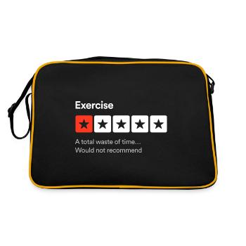 Übung, eine totale Zeitverschwendung... Sarkastisch ein Sta - Retro Tasche - Schwarz/Gold - Hinten