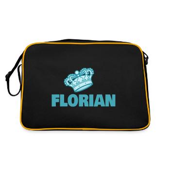 Gift for Florian - Retro Bag - black/gold - Back