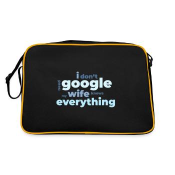I do not need Google my wife knows everything - Retro Bag - black/gold - Back