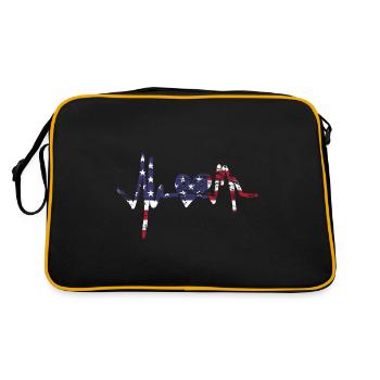 America with a heartbeat - Retro Bag - black/gold - Back