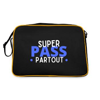 super passe partout pass sanitaire cadeau humour - Sac Retro - noir/or - Dos