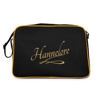 Vorname von Hannelore - Retro Tasche - Schwarz/Gold - Hinten