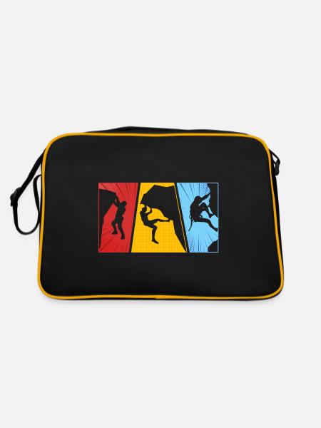 Vintage Bouldern - Retro Tasche - Schwarz/Gold - Hinten
