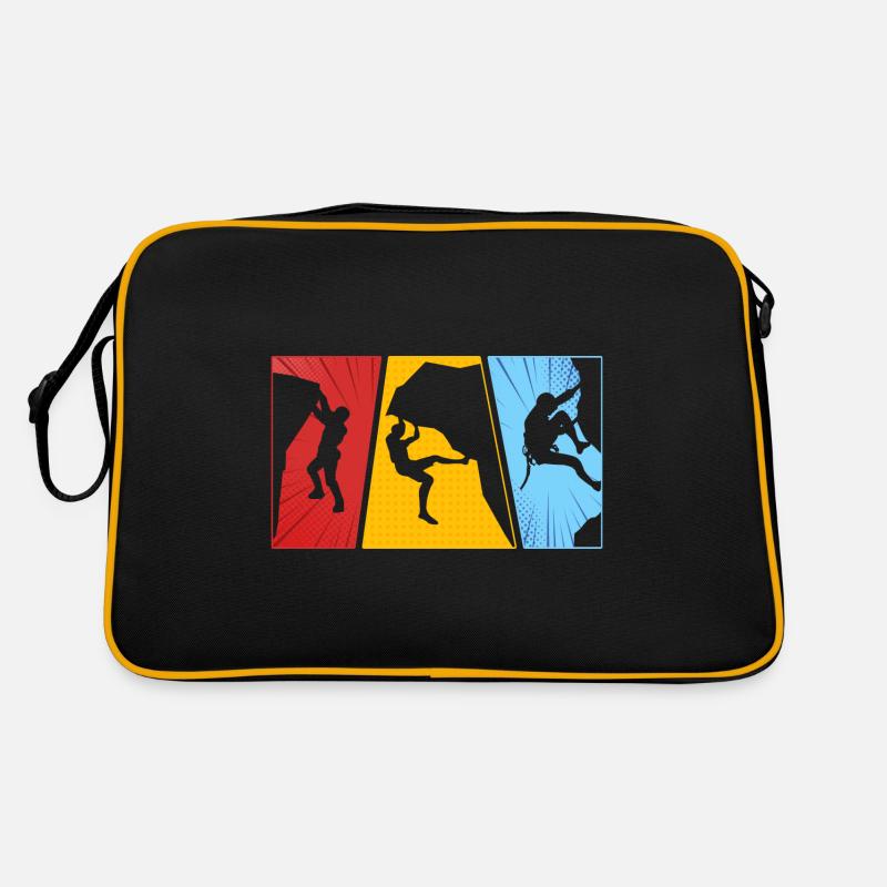 Vintage Bouldern - Retro Tasche - Schwarz/Gold