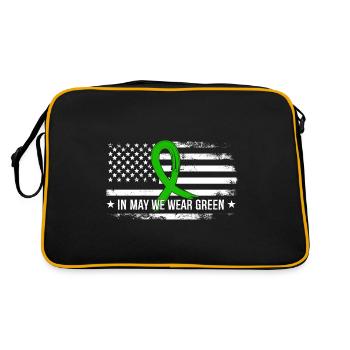 En mai, nous portons Green Mental Health - Sac Retro - noir/or - Dos