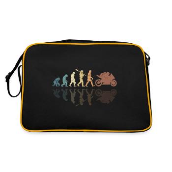 Motorcycle Evolution Vintage Shadow Biker - Retro Tasche - Schwarz/Gold - Hinten