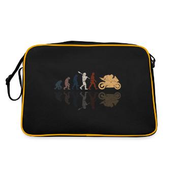 Motorcycle Evolution Vintage Shadow Biker - Retro Tasche - Schwarz/Gold - Hinten