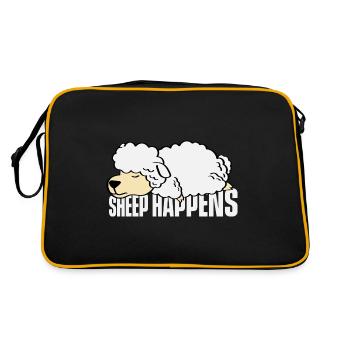 Schafe passiert Schäfer Gift - Retro Tasche - Schwarz/Gold - Hinten