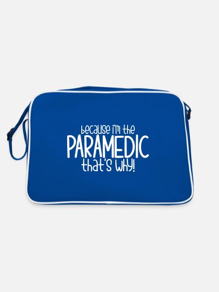 Parce que je suis l’ambulancier paramédical, c’est pourquoi - Sac Retro - bleu/blanc - Dos