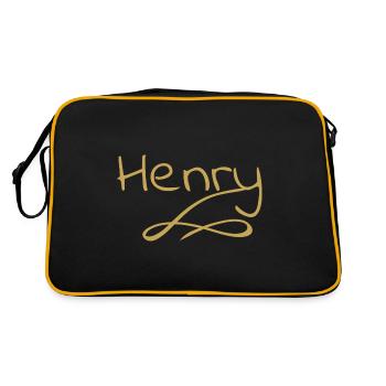 Vorname henry - Retro Tasche - Schwarz/Gold - Hinten