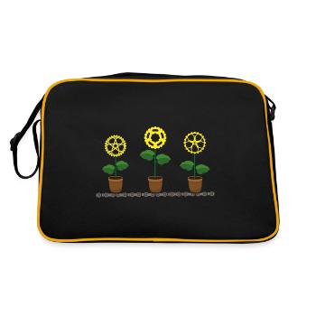 Fahrrad Fahrradladen BIKE-Zeit Fahrradschaltung - Retro Tasche - Schwarz/Gold - Hinten