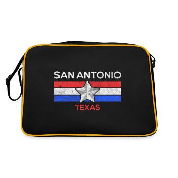 San Antonio flag design for proud - Retro Bag - black/gold - Back