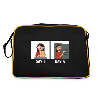 Work From Home Teacher Design for proud Pinoys - Retro Bag - black/gold - Back