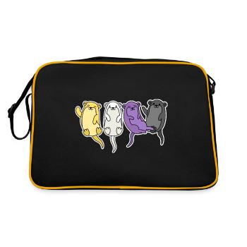Non-binary flag otter design for proud Enbys - Retro Bag - black/gold - Back