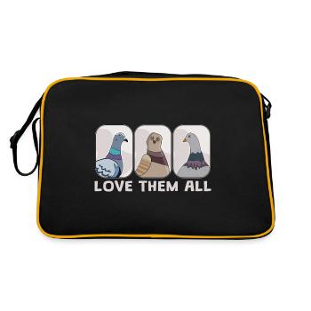 Love Them All Design pour les amateurs de pigeons - Sac Retro - noir/or - Dos