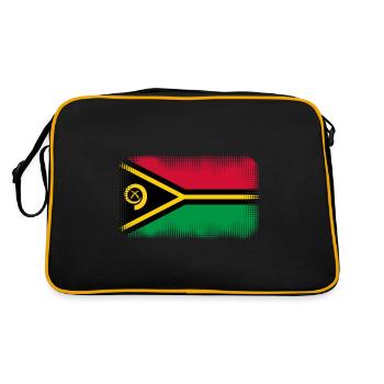 Geschenk für Vanuatu - Retro Tasche - Schwarz/Gold - Hinten