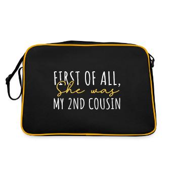 Zunächst einmal war sie meine Cousine 2. - Retro Tasche - Schwarz/Gold - Hinten