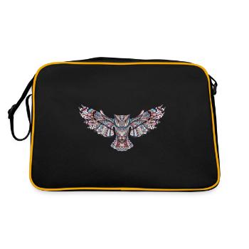 Chouette en mosaïque - Sac Retro - noir/or - Dos