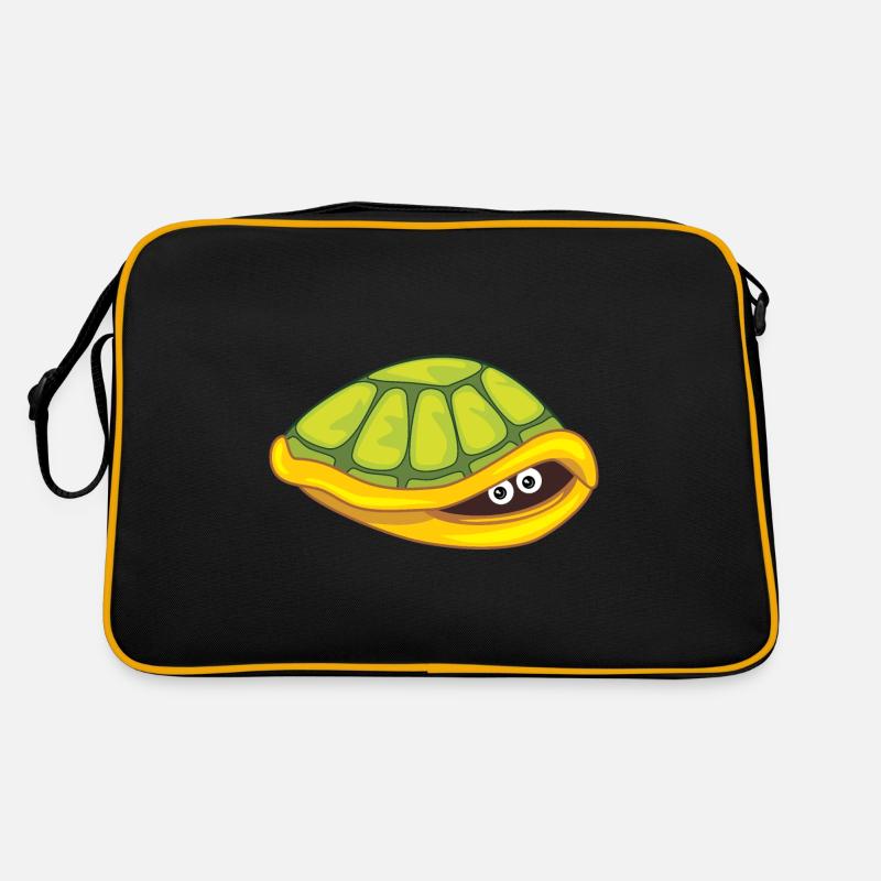 Funny scared turtle hide Retro Bag