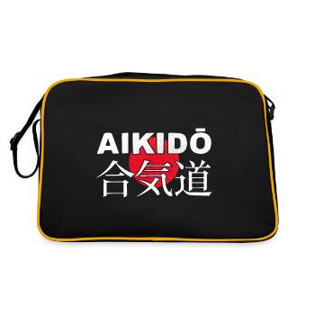 Aikido Martial Arts Japanese Kanji Script - Retro Bag - black/gold - Back