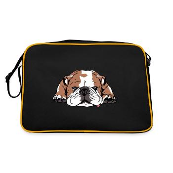 Bulldog anglais allongé fatigué - Sac Retro - noir/or - Dos