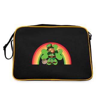 Ireland Goblin Shamrock Saint Patrick's Day - Retro Bag - black/gold - Back