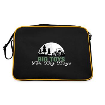 tractor farmer field tractor driver trekker - Retro Bag - black/gold - Back