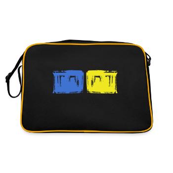 free ukraine blue yellow slava ukraini zelenskyi - Retro Bag - black/gold - Back