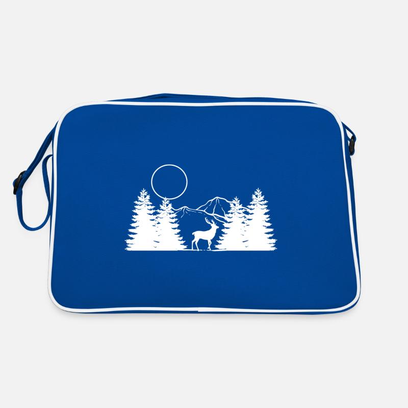 Hirsch auf Berg Abenteuerliche Person Geschenk Retro Tasche