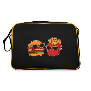 Burger Fries Foodie Restaurant Manager Gift - Retro Bag - black/gold - Back