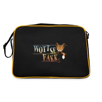 WOTTSEFAKKs Denglisch WTF Fuchs Fox Fun - Retro Bag - black/gold - Back