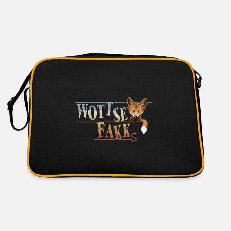 WOTTSEFAKKs Denglisch WTF Fuchs Fox Fun Retro Tasche