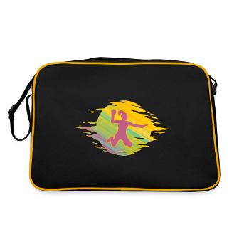 handball handball joueur sauter lancer handballgirl - Sac Retro - noir/or - Dos