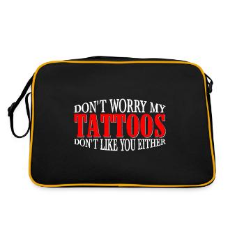 Don't Worry My Tattoos Don't Like You Either 4 - Retro Tasche - Schwarz/Gold - Hinten