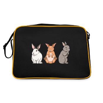 Cute rabbit design for bunny owners - Retro Bag - black/gold - Back