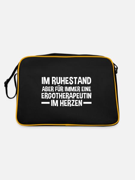 Rente Rentner Ruhestand Ergotherapie Ergotherapeut - Retro Tasche - Schwarz/Gold