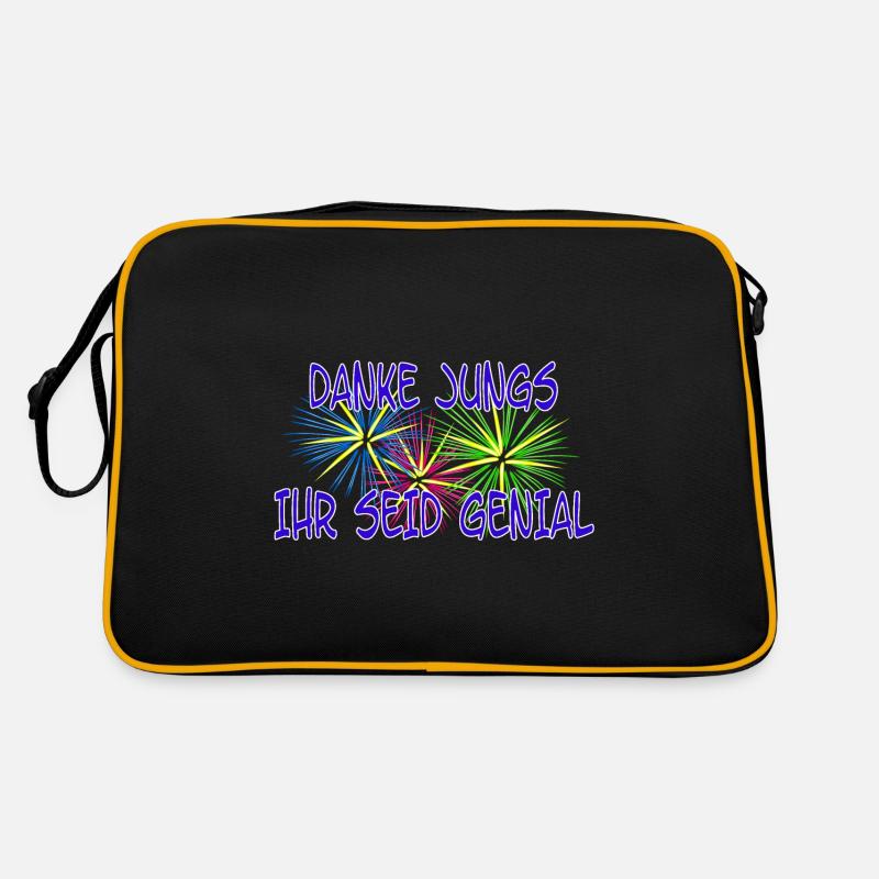 DANKE JUNGS - IHR SEID GENIAL - Retro Tasche - Schwarz/Gold