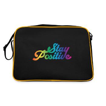 Stay Positive Cool Saying - Retro Bag - black/gold - Back