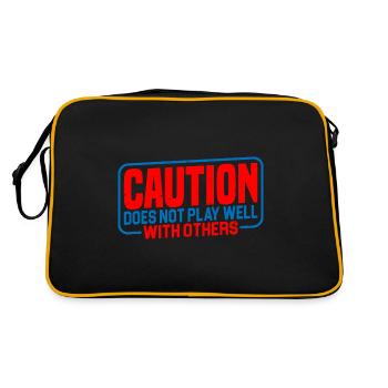 Caution does not play well with others 36 - Retro Bag - black/gold - Back