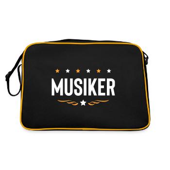 Musiker Beruf - Retro Tasche - Schwarz/Gold - Hinten