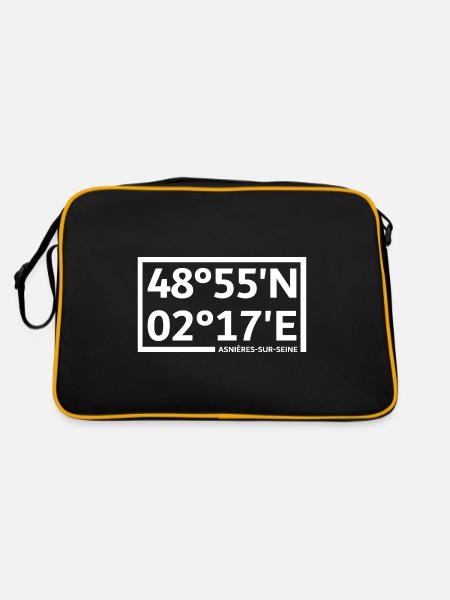 Asnières-sur-Seine coordinates - Retro Bag - black/gold - Back