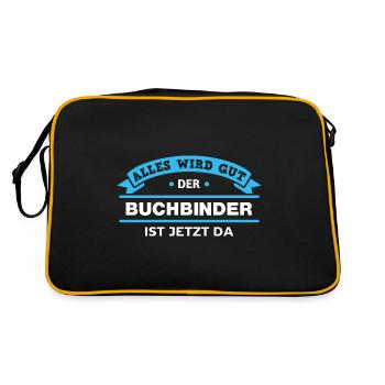 Buchbinder Design für stolze Handwerker - Retro Tasche - Schwarz/Gold - Hinten
