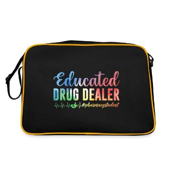 Eingetragener Apotheker Apotheke Medizin Arzneimit - Retro Tasche - Schwarz/Gold - Hinten