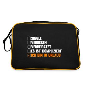 Sommerurlaub Urlauber Urlaub - Retro Tasche - Schwarz/Gold - Hinten