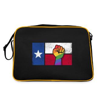 Texas Pride fist design for proud LGBT+ Texans - Retro Bag - black/gold - Back