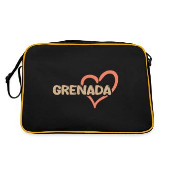 Gift for Grenada - Retro Bag - black/gold - Back