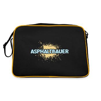 Asphaltbauer als Job - Retro Tasche - Schwarz/Gold - Hinten