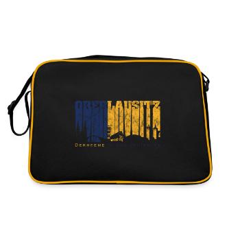 Oberlausitz Skyline - Fanartikel mit Retro Design - Retro Tasche - Schwarz/Gold - Hinten