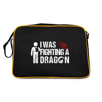 I Was Fighting A Dragon Broken Arm Arm Fracture - Retro Bag - black/gold - Back